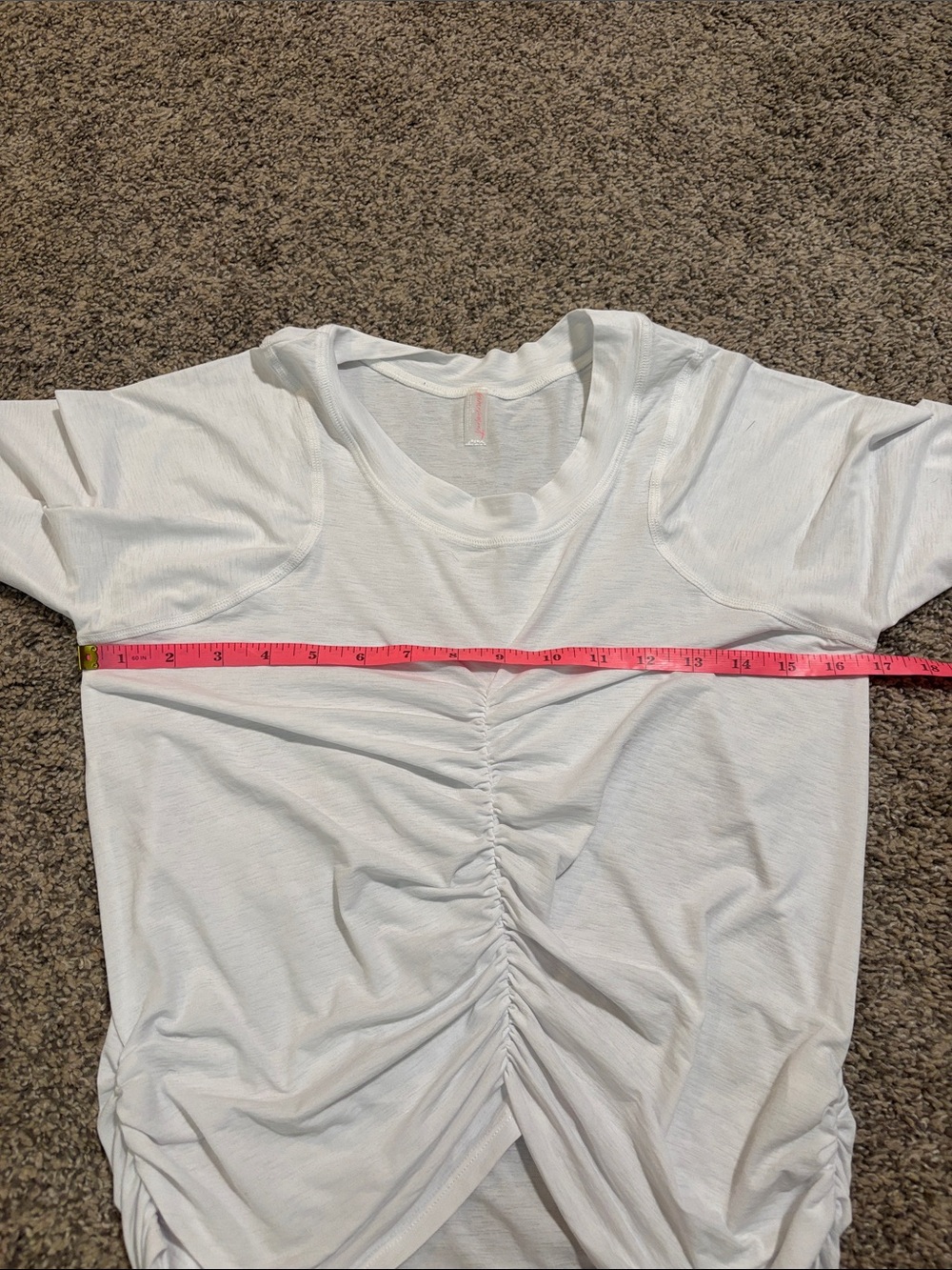 FP Movement by Free People White Long Sleeve Ruched Front Tee - Picture 3 of 5